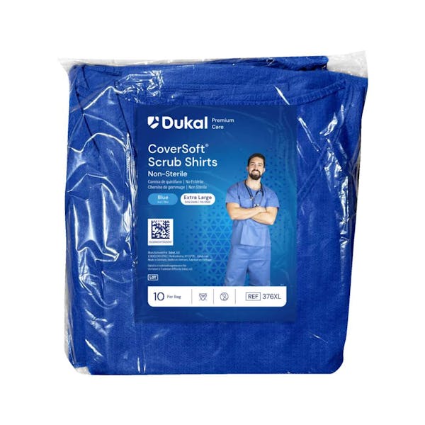 DollarDays 2388549 Scrub Shirt, Blue - Extra Large - Case of 50