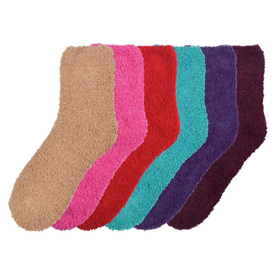 DollarDays 2373692 Womens Plush Socks - 6 Solid Colors, Size 9-1 - Pack of 3 - Case of 240