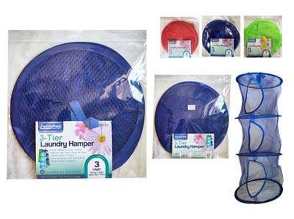 DollarDays 2380214 3-Tier Laundry Hampers - Assorted - Case of 96