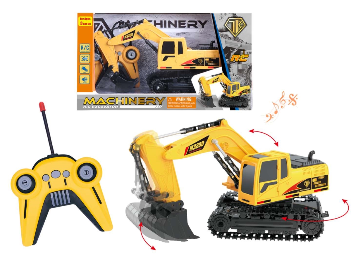 DollarDays 2380698 10.6 in. Remote Control Construction Excavator Rotating Trucks - Pack of 18