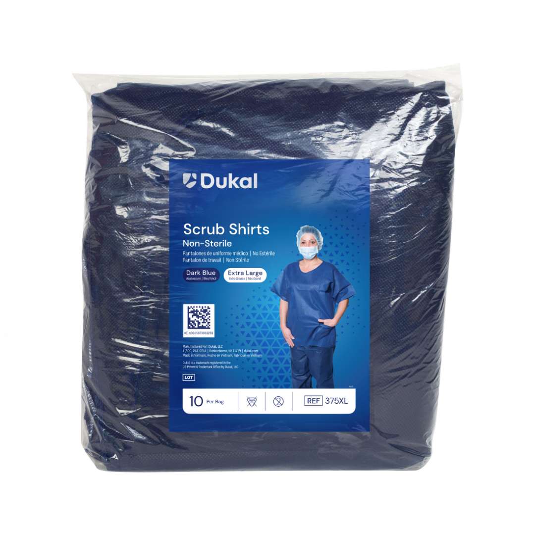 DollarDays 2388558 Scrub Shirts, Dark Blue, Extra Large - Pack of 50