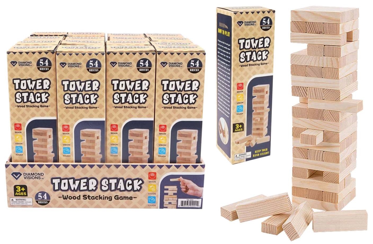 DollarDays 2388793 Wood Tower Stacking Game - Pack of 64