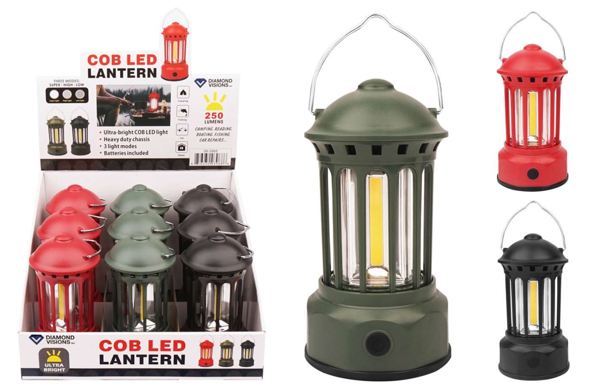 DollarDays 2388759 COB LED Camping Lantern - Assorted Color - Pack of 36