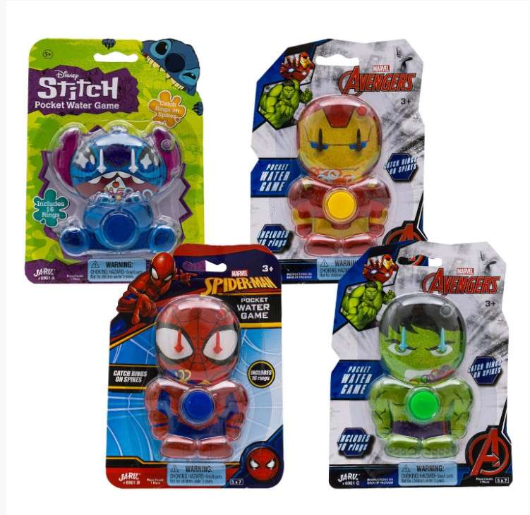 DollarDays 2388802 Disney & Marvel Pocket Water Game - Assorted Characters - Pack of 72
