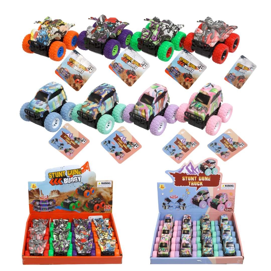 DollarDays 2388598 Stunt Dune Buggies & Trucks - Assorted Color - Pack of 24