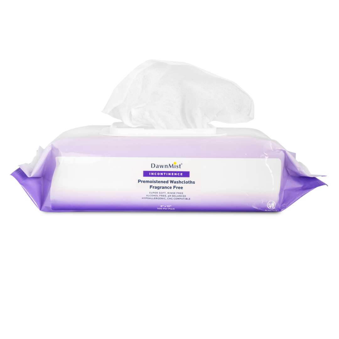 DollarDays 2388901 8 x 10 in. Pre-Moistened Washcloths, Unscented, 100 per Pack - Pack of 6