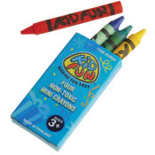DollarDays 1776576 2.75 in. Mini Crayons, Assorted Color - 4 per Pack - Pack of 288