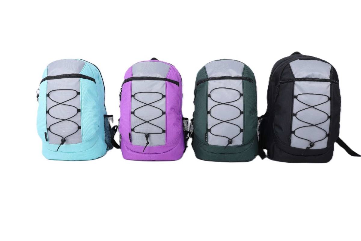 DollarDays 2388815 17 in. Classic Bungee Backpacks - Assorted Color - Pack of 24