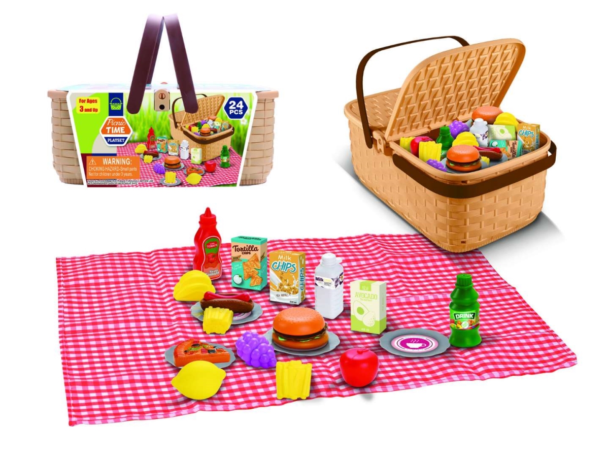 DollarDays 2387932 Picnic Time Basket Playset - 23 Piece - Pack of 24