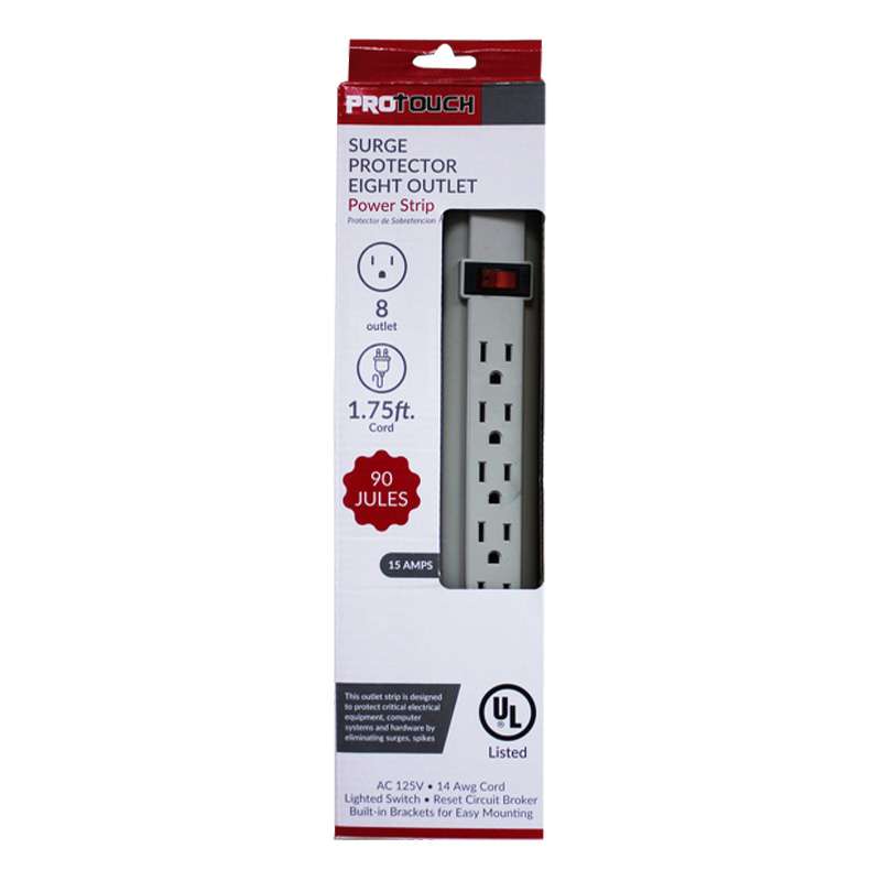 2389144 1.75 ft. Eight Outlet Surge Protector - Pack of 12