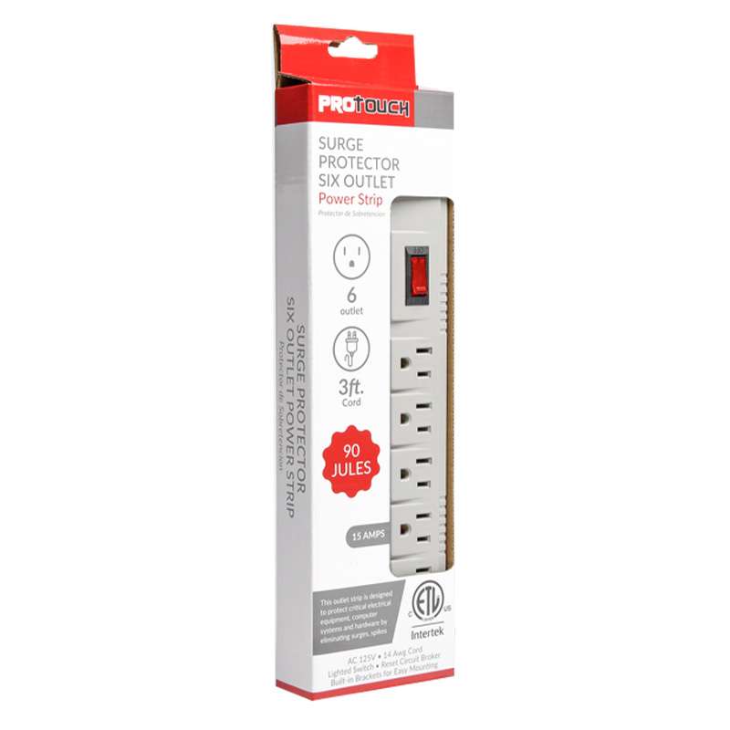 2389145 3 ft. Six Outlet Surge Protector - Pack of 12