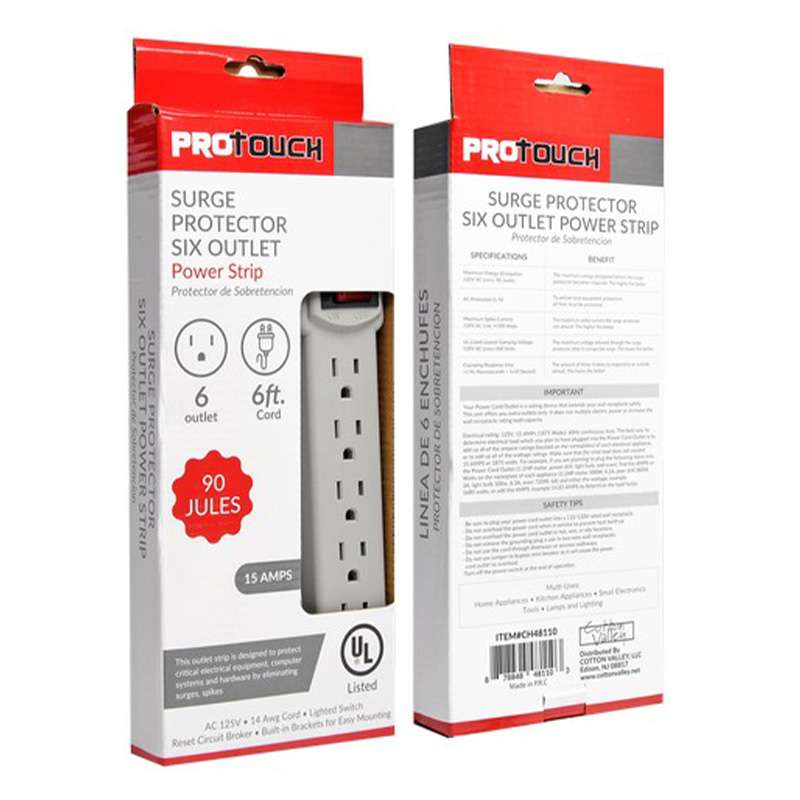 2389146 6 ft. Six Outlet Surge Protector - Pack of 12