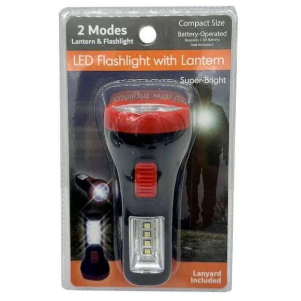 2389247 2 In 1 Battery Operated LED Flashlight with Lantern - Pack of 48