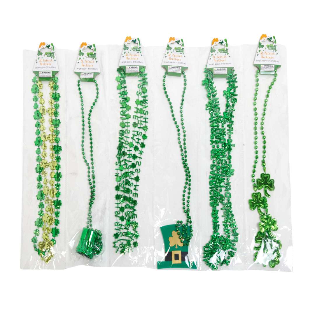 2389326 St. Patrick Bead Necklaces, Assorted Color - Pack of 36