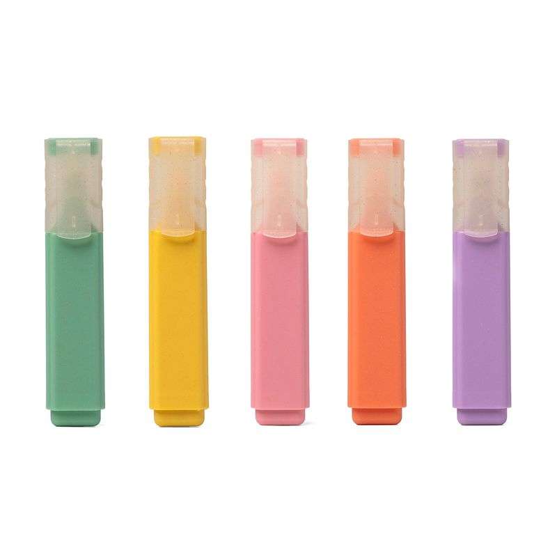 DollarDays 2389432 Glitter Highlighter Set - 5 Colors - Pack of 32