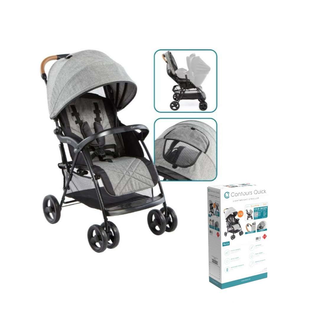 DollarDays 2389640 Contours Quick Lightweight Travel Stroller, Compact Born Stroller, Gray - Case of 18