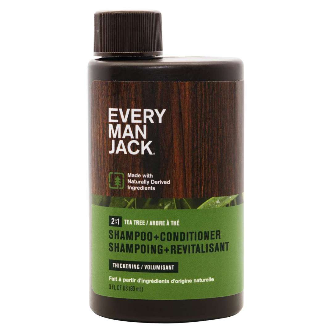 DollarDays 2390178 3 oz Every Man Jack 2-in-1 Shampoo & Conditioner, Tea Tree - Case of 36