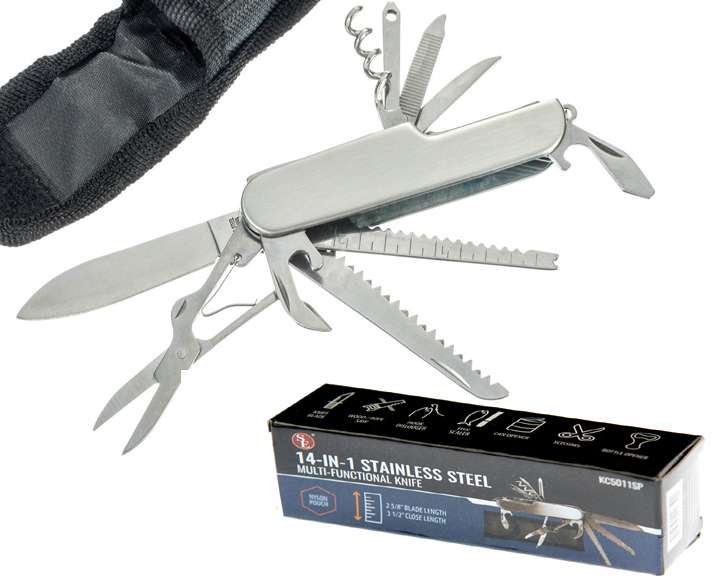 DollarDays 2389936 14-in-1 Multi-Functional Stainless-Steel Tool - Case of 120