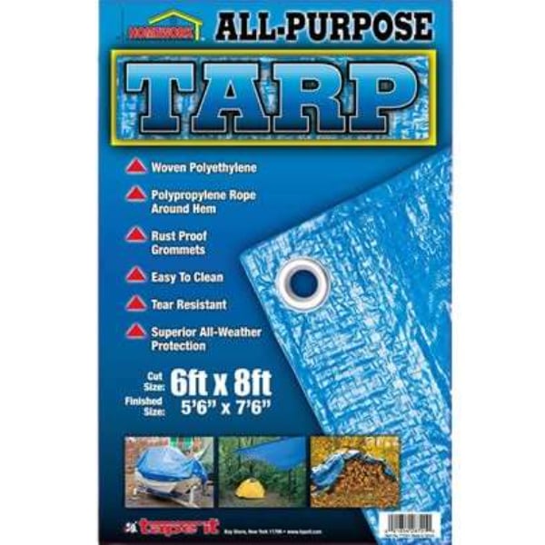 DollarDays 479087 6 x 8 ft. All-Purpose Blue Tarps - Case of 36