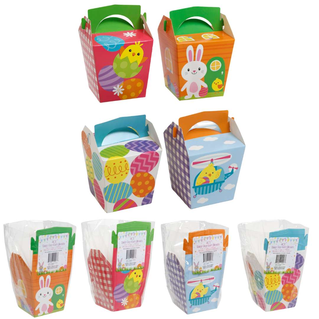 DollarDays 2390117 Easter Take Out Boxes - Assorted - Case of 24