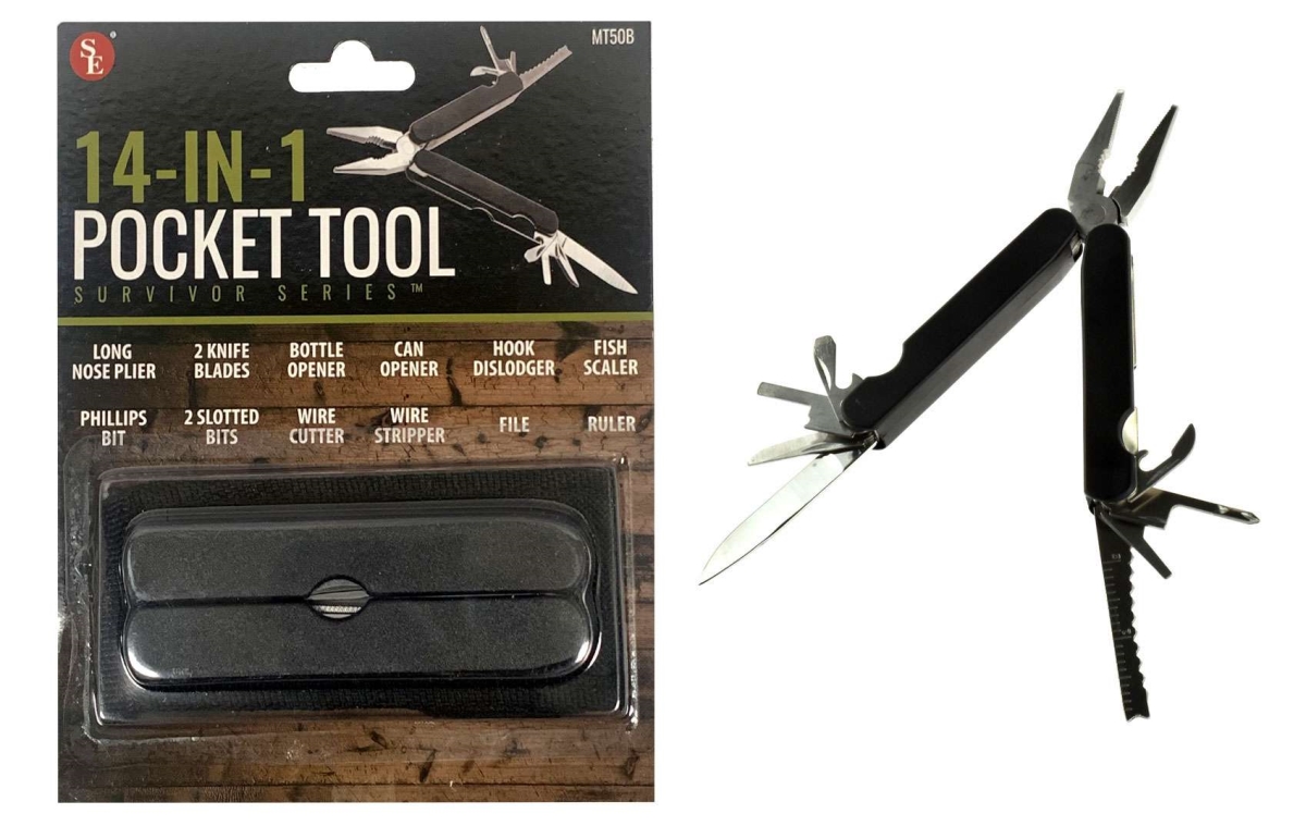 DollarDays 2389935 14-in-1 Multi-Functional Pocket Tool - Black - Case of 120