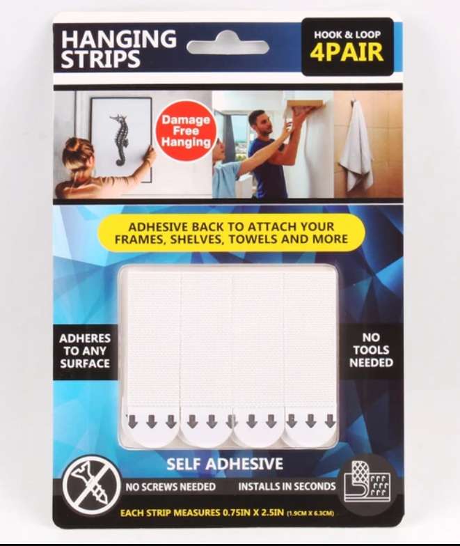 DollarDays 2389279 Hook & Loop Hanging Strips - Case of 96