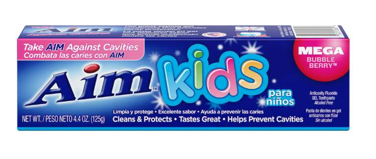 DollarDays 2383137 4.4 oz Aim Kids Mega Bubble Berry Fluoride Toothpaste - Case of 24