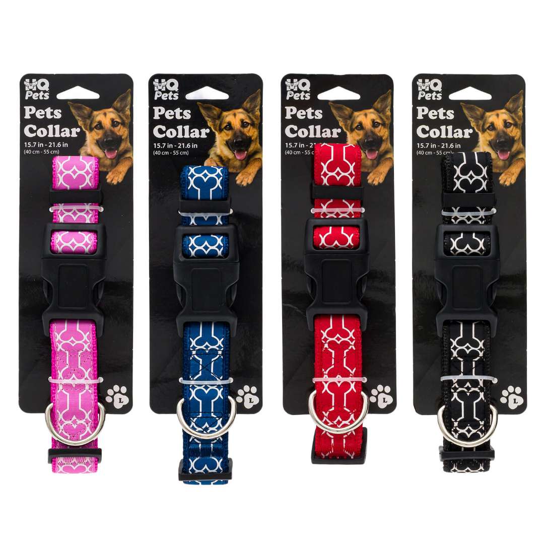 DollarDays 2390215 Adjustable Pets Collars, Assorted Color - Large - Pack of 48