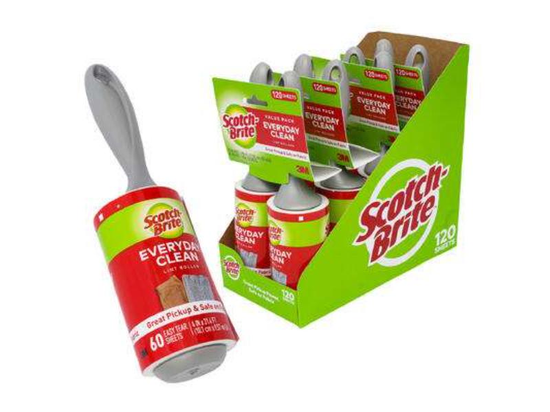 DollarDays 2390246 Scotch Brite Everyday Clean Lint Rollers - 2 per Pack - Pack of 4