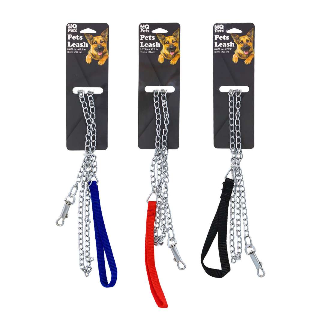 DollarDays 2390247 Chain Style Pets Leashes, Assorted Color - Pack of 48