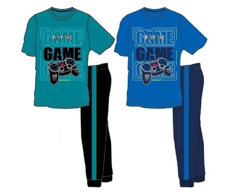 DollarDays 2390254 Boys Tricot Pant Set, Teal & Blue - Size 8-16 - 2 Piece - Pack of 24