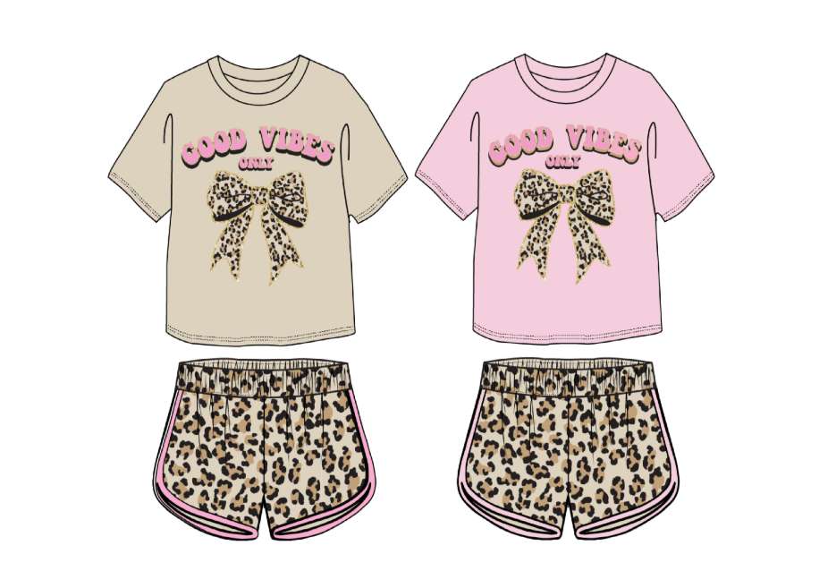 DollarDays 2390351 Girls Shorts Set, Tan & Pink - Size 7-16 - 2 Piece - Pack of 24