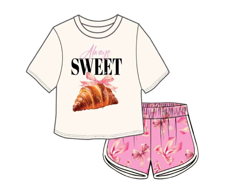 DollarDays 2390363 Girls Shorts Set, Pink - Size 7-16 - 2 Piece - Pack of 24