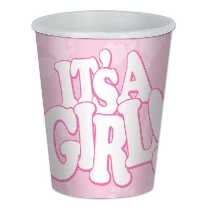 DollarDays 2390385 Its a Girl Paper Cups, 8 Count - Pack of 12