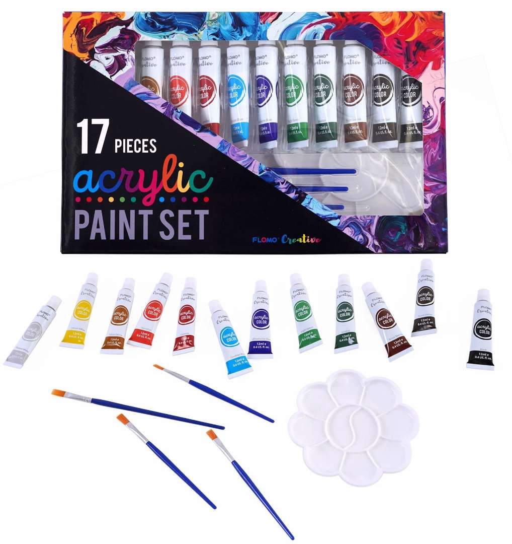 DollarDays 2390504 Acrylic Paint Sets - 17 Piece - Pack of 24