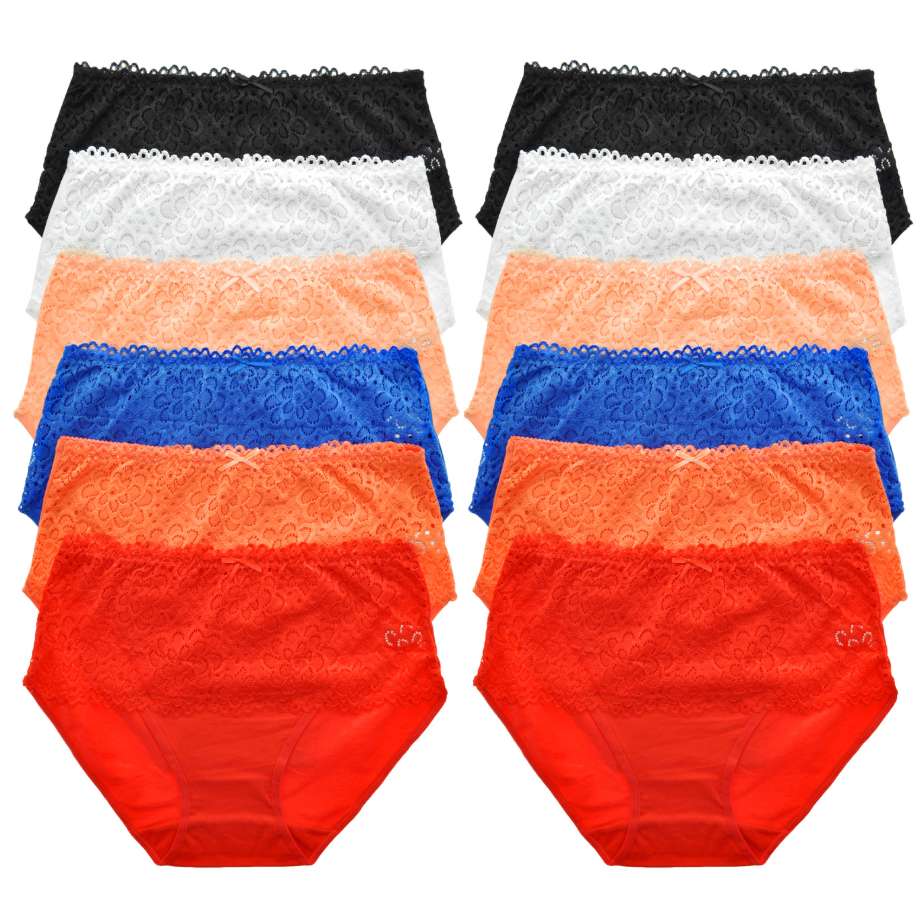 DollarDays 2390820 Cotton Mid-Rise Briefs, Assorted Color, Small & Extra Large - Pack of 72