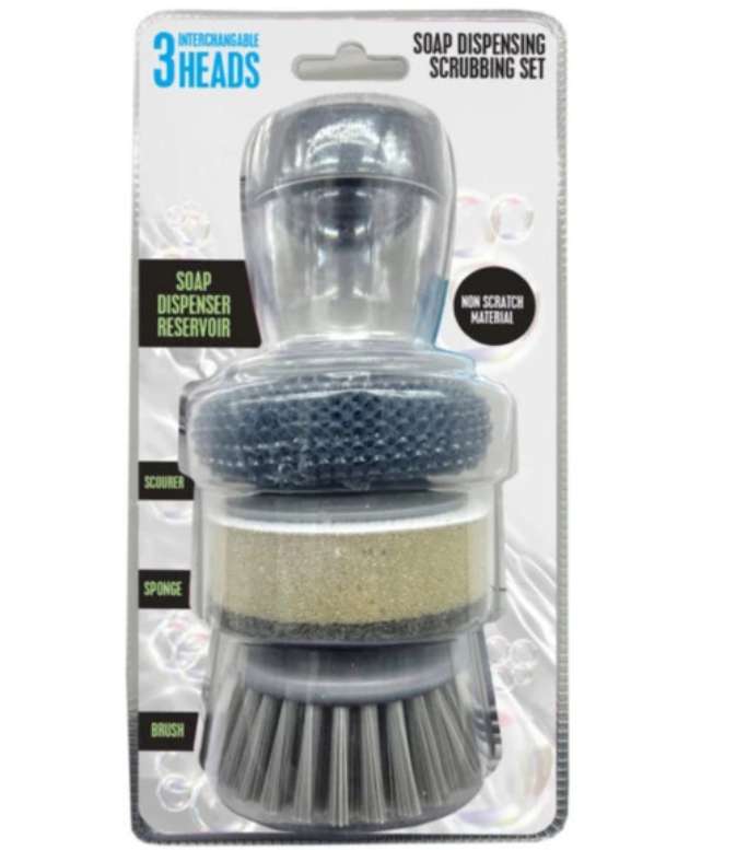 DollarDays 2389289 Dish Soap-Dispensing Scrub Brushes - Pack of 24