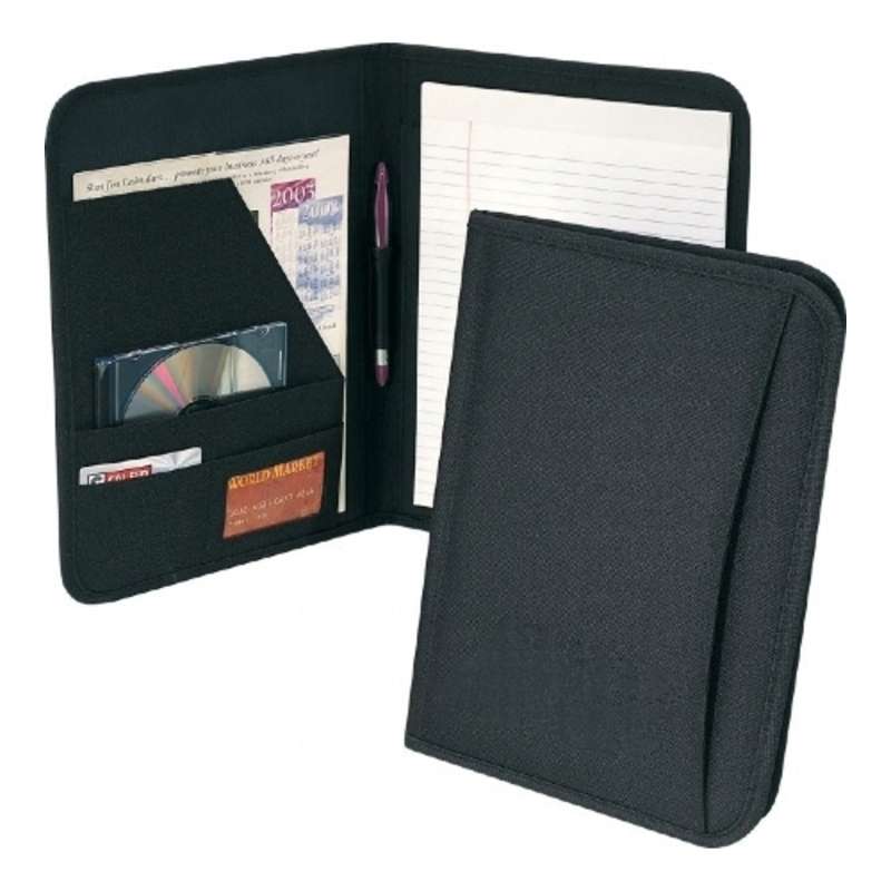DollarDays 2390512 Polyester Writing Folders, Black - Pack of 12