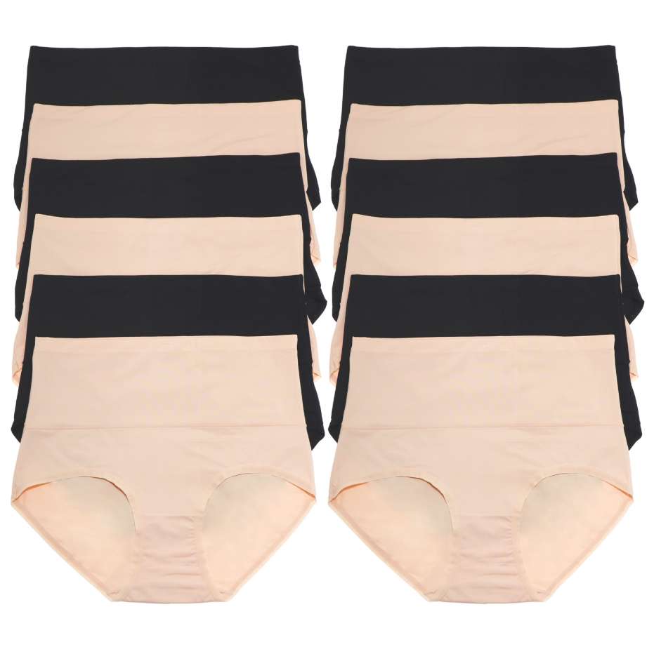 DollarDays 2390817 Microfiber High Waist Briefs, Assorted Color - Small & Extra Large - Pack of 72