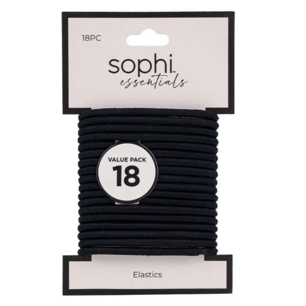DollarDays 2391040 Sophi Essentials Elastic Hair Ties - 18 Per Pack - Pack of 24