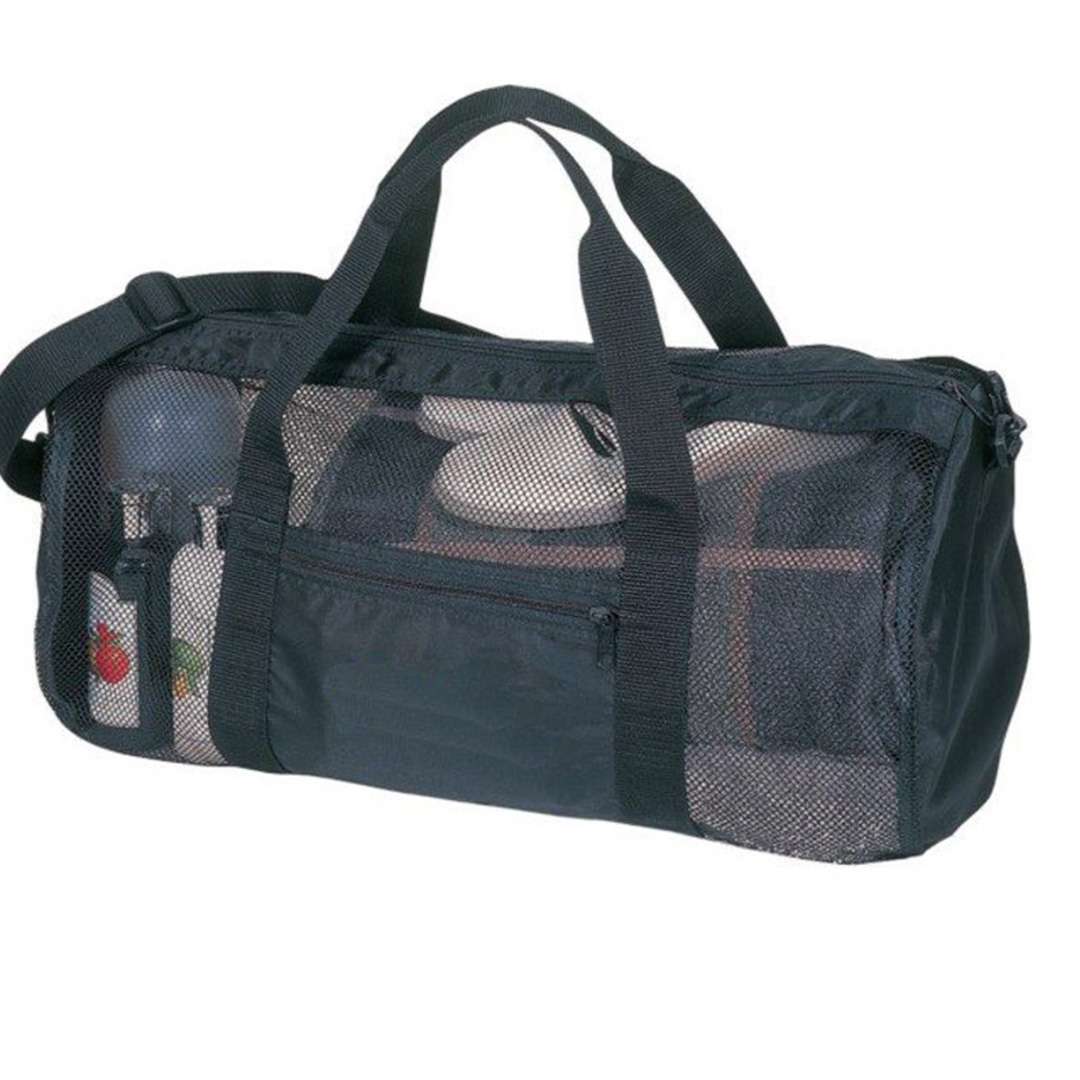 DollarDays 2390800 20 in. Mesh Duffel Bag, Black - Pack of 48