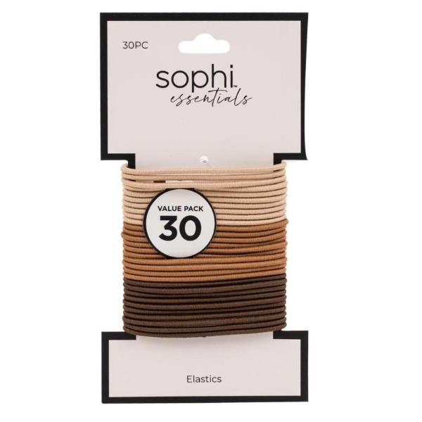 DollarDays 2391041 Sophi Essentials Elastic Hair Ties - 30 Per Pack - Pack of 24