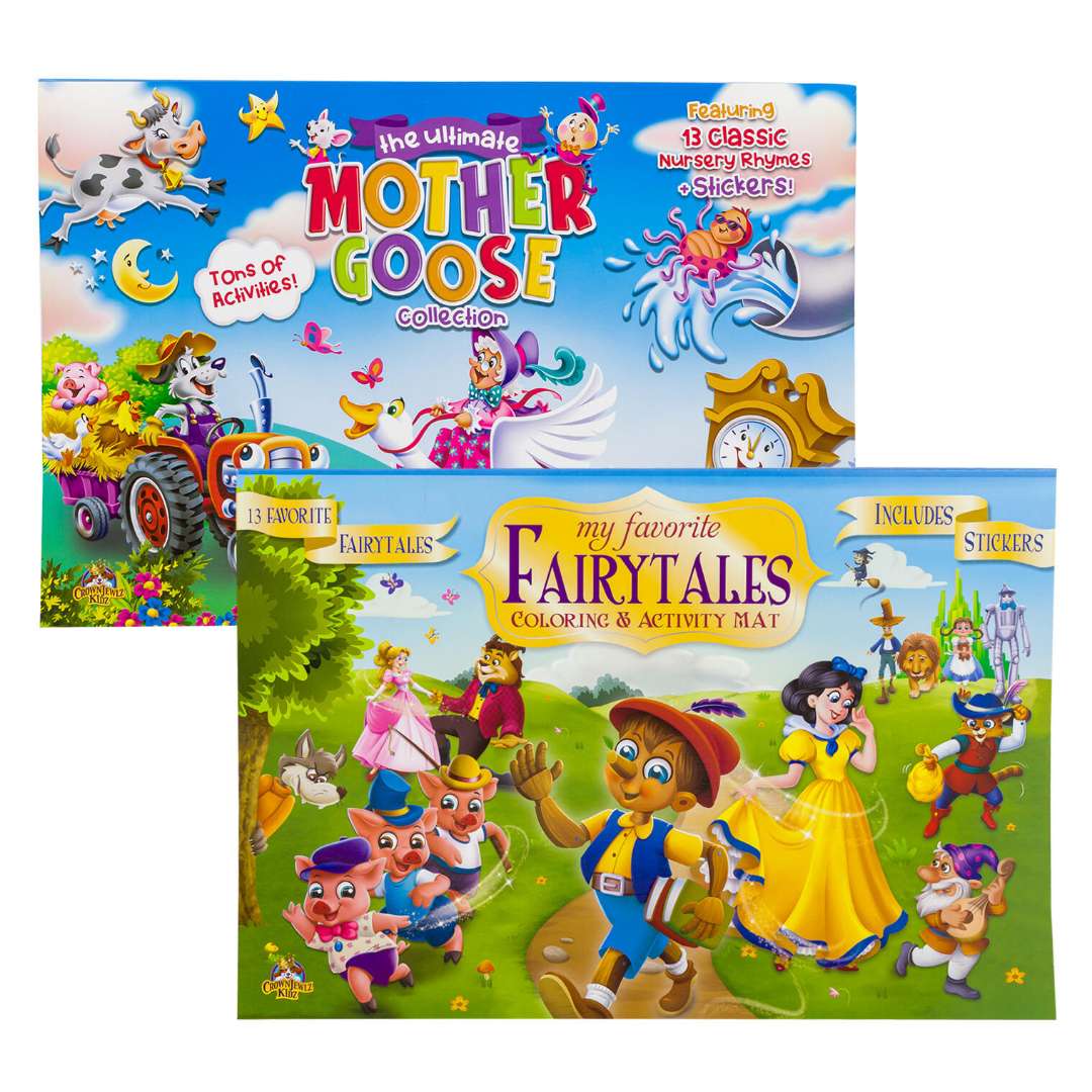 DollarDays 2390961 16 x 11 in. Coloring & Activity Mats Mother Goose & Fairy Tales - Two Titles - 32 Pages - Pack of 24