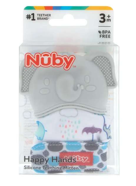 DollarDays 2391878 Elephant Teething Mittens - Gray - Case of 24