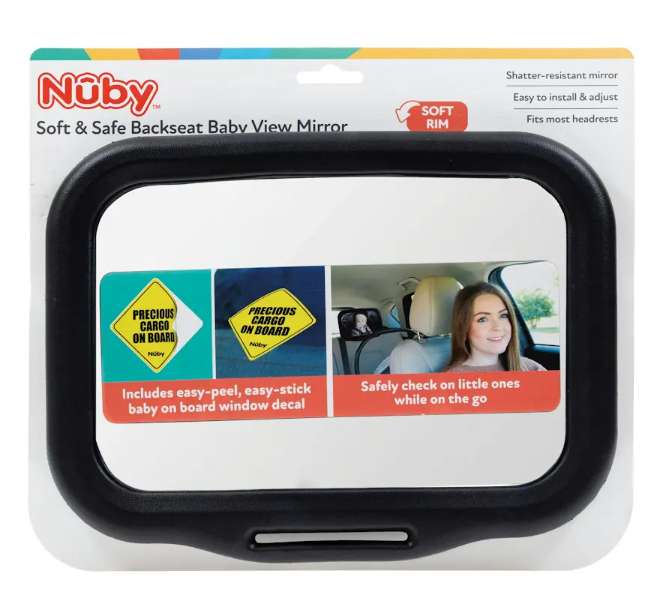 DollarDays 2391904 EVA Backseat View Mirror - Black - Case of 24