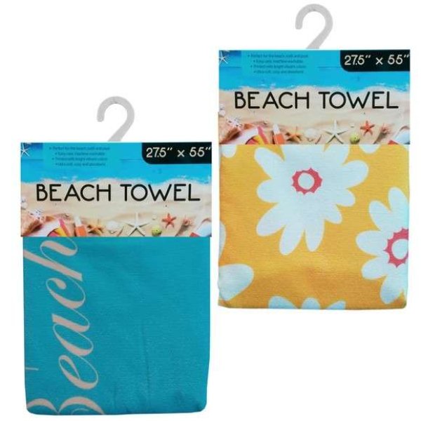 DollarDays 2391720 Beach Towels - 2 Assorted Designs - Case of 12
