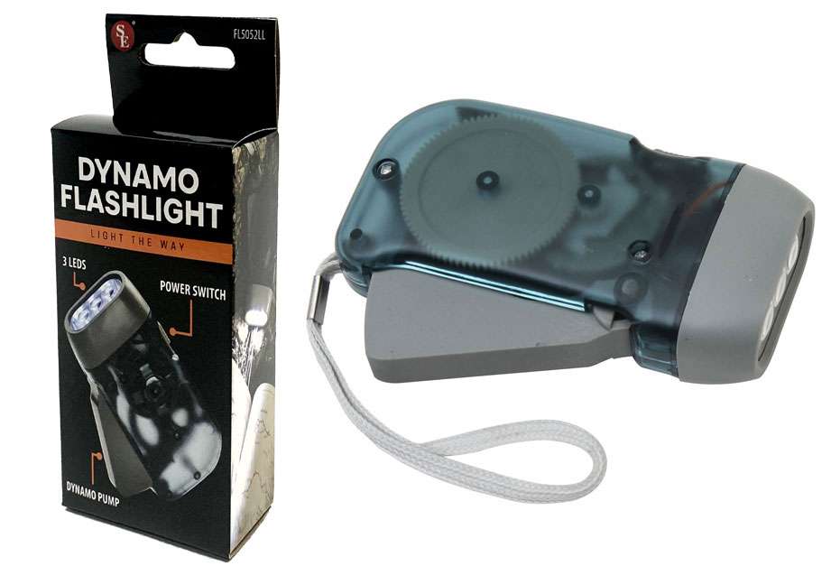 DollarDays 2391884 3 LED Bright & Compact Eco-Friendly Dynamo-Powered Flashlight - Case of 12