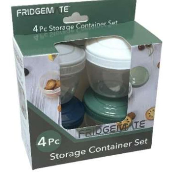 DollarDays 2391526 Fridgemate Storage Container Set - Assorted Color - Case of 24