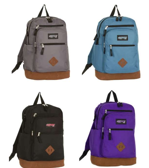 DollarDays 2391769 18.5 in. Classic Backpack with Leatherette Bottom - Assorted Color - Case of 12