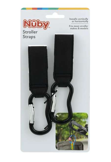 DollarDays 2391919 Leather Stroller Clips, Black - 2 per Pack - Case of 48